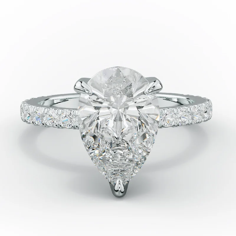 women’s engagement rings with diamonds -Evelyn Pear Shape Diamond Engagement Ring