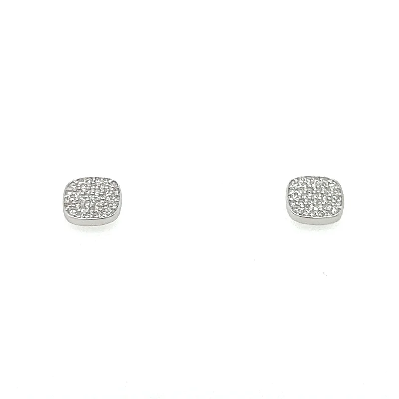 fashion earrings for women -Square Diamond Earrings