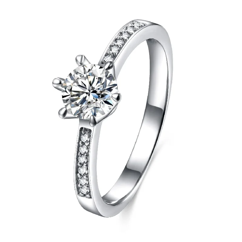 women’s wedding and engagement rings -Unique Engagement Rings Round Cut with Cubic Zirconia