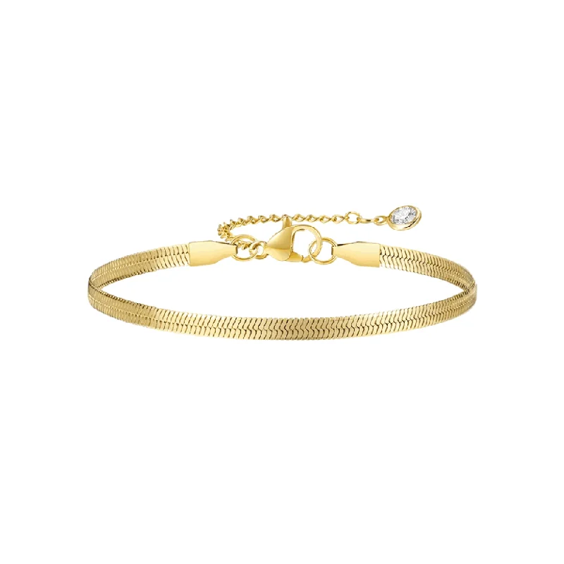 wedding bangles for women -Chic Adjustable Snake Chain Bracelet