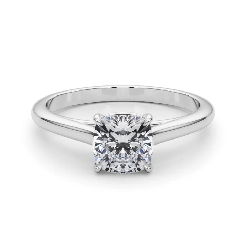 unique engagement rings for women -Amelia Cushion Diamond Solitaire Engagement Ring