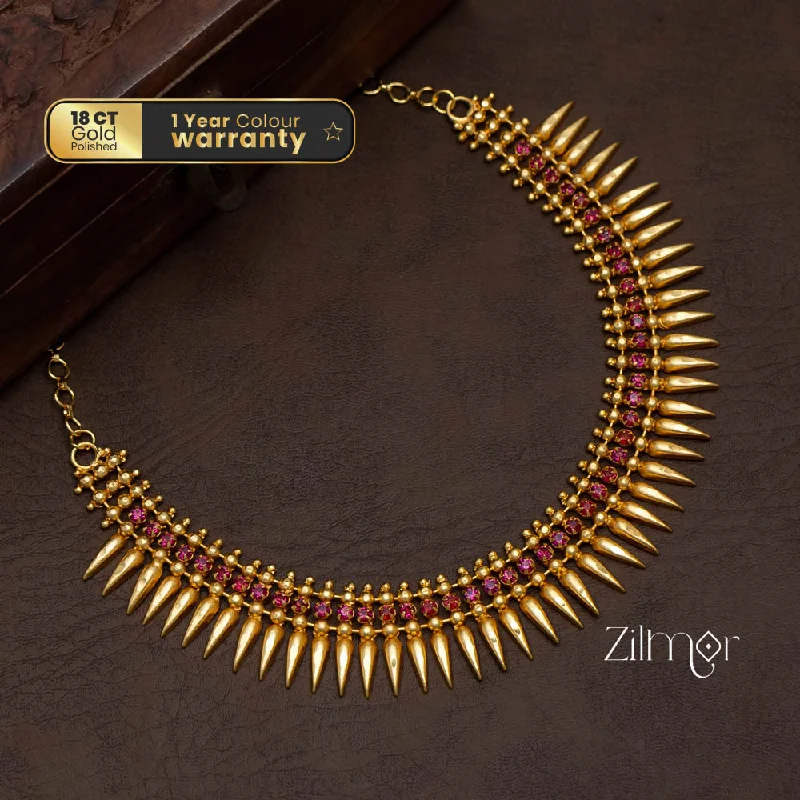 gemstone necklaces for women -PE101658 - Gold tone Mulla mottu choker Necklace