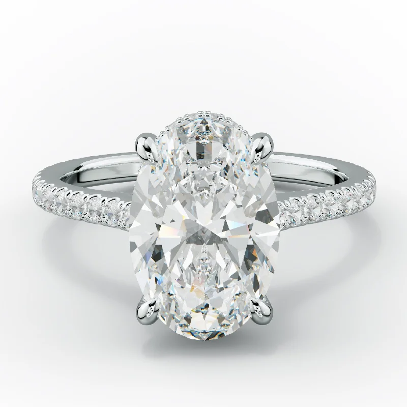 customized engagement rings -Aria Oval Diamond Engagement Ring