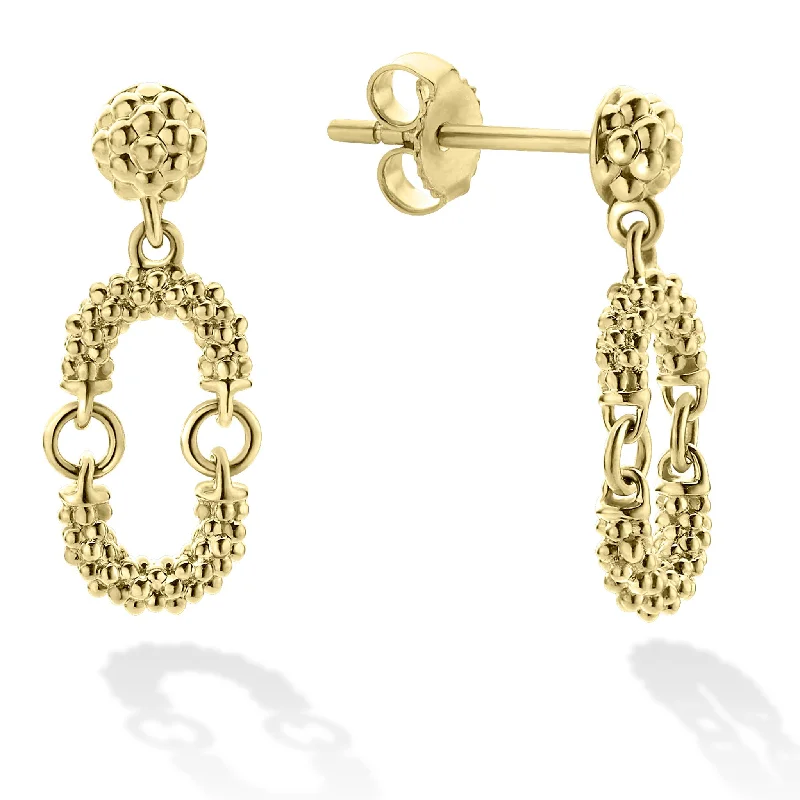 women’s luxury pearl earrings -Signature Caviar Petite 18K Gold Superfine Caviar Drop Earrings