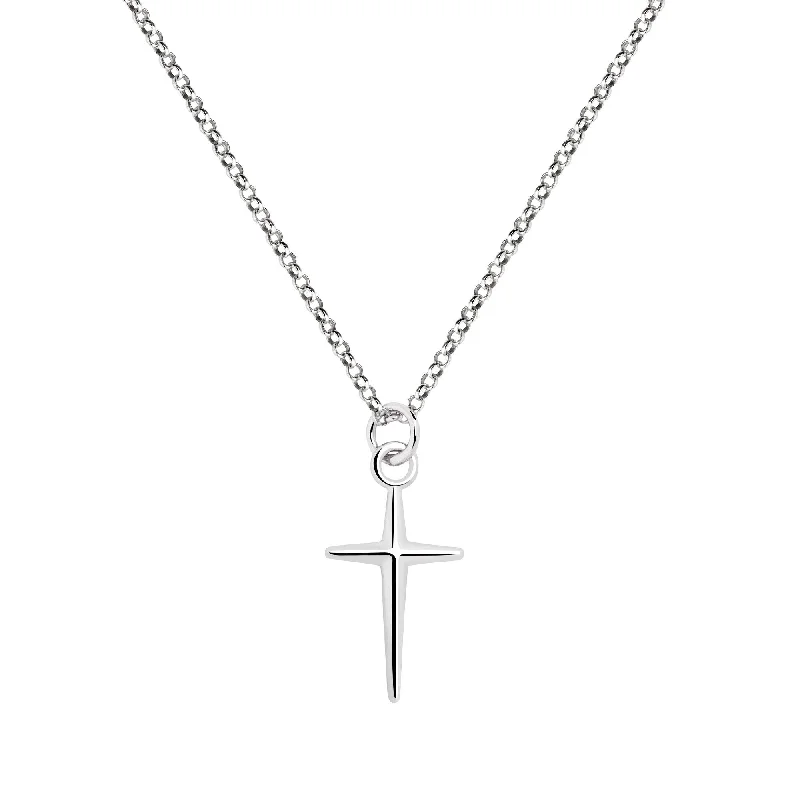 women’s designer choker necklaces -Punk Cross Silver Necklace