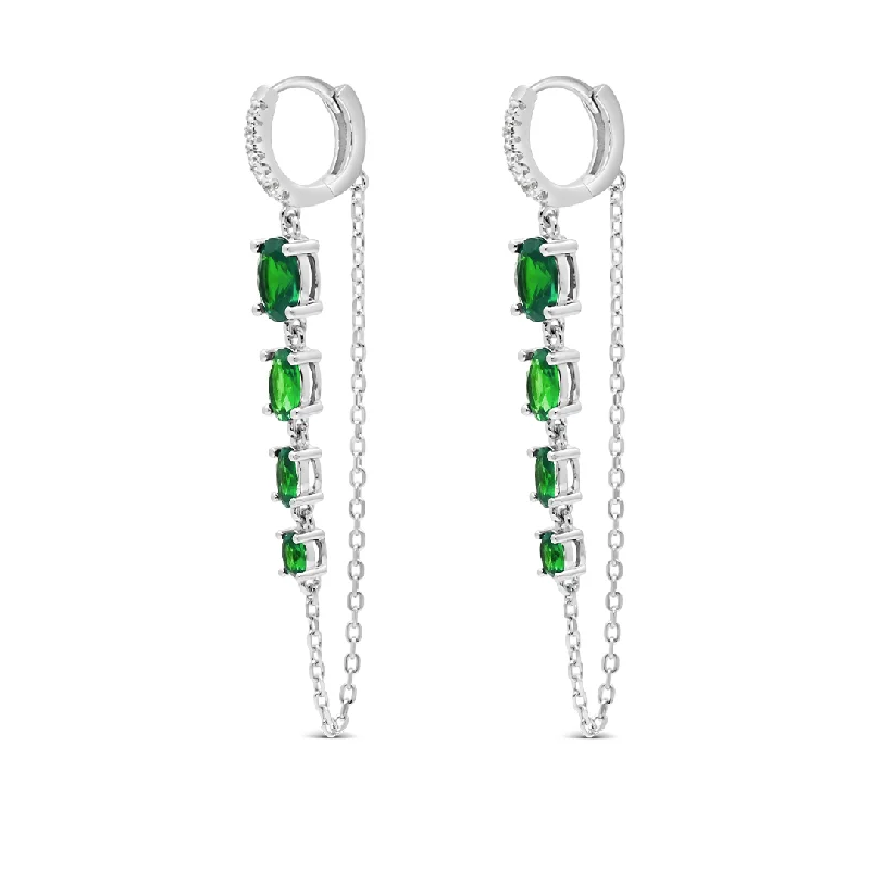 glamorous earrings for women -OVAL CUT HOOP SILVER EARRING