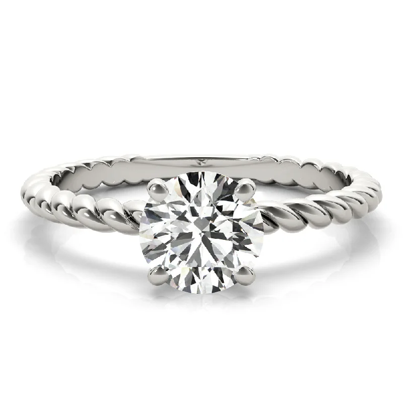 diamond cluster engagement rings -Eleanor Round Diamond Solitaire Engagement Ring