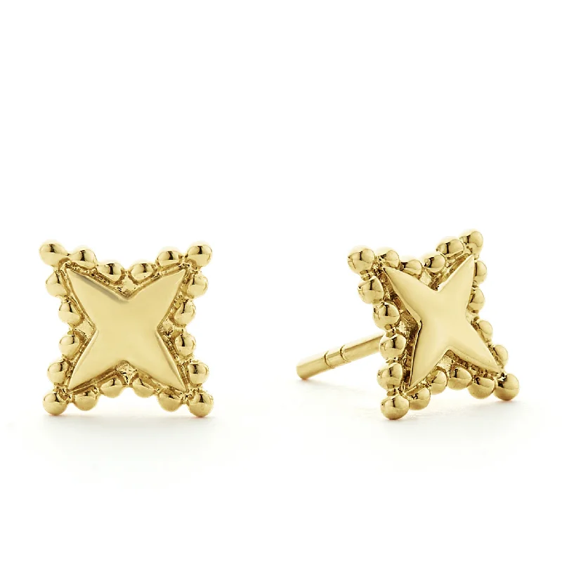 designer earrings for women -KSL 18K Gold X Stud Earrings