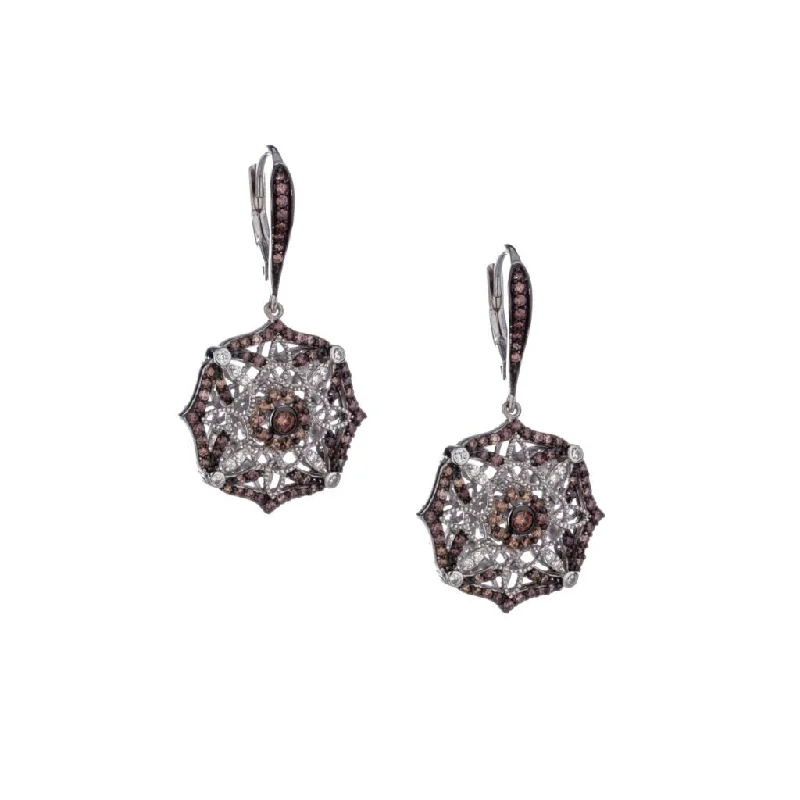 cute earrings for women -Silver Night & Day Scalloped Earrings