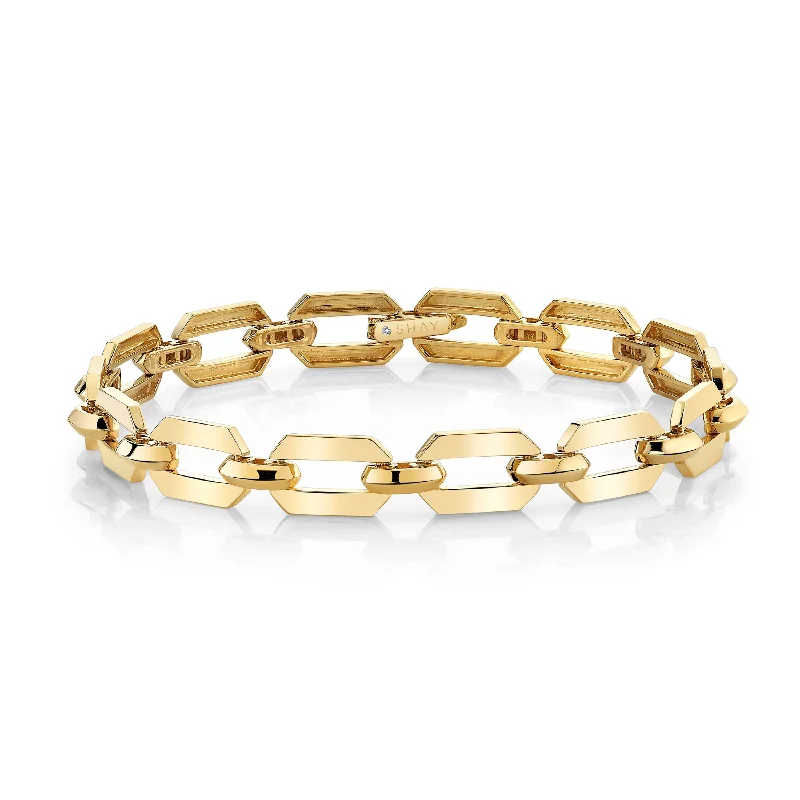 women’s luxury bangle sets -FLAT GEO LINK BRACELET