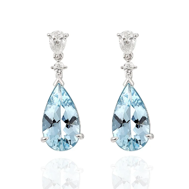 custom-made earrings for women -Aquamarine Drop Earrings