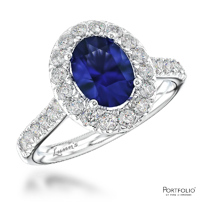 wedding band rings for women -Cluster 0.80ct Sapphire Platinum Ring