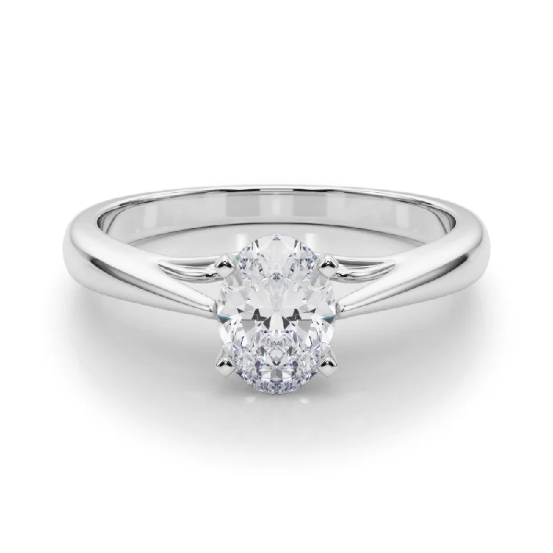 women’s unique gemstone engagement rings -Katerina Oval Diamond Solitaire Engagement Ring