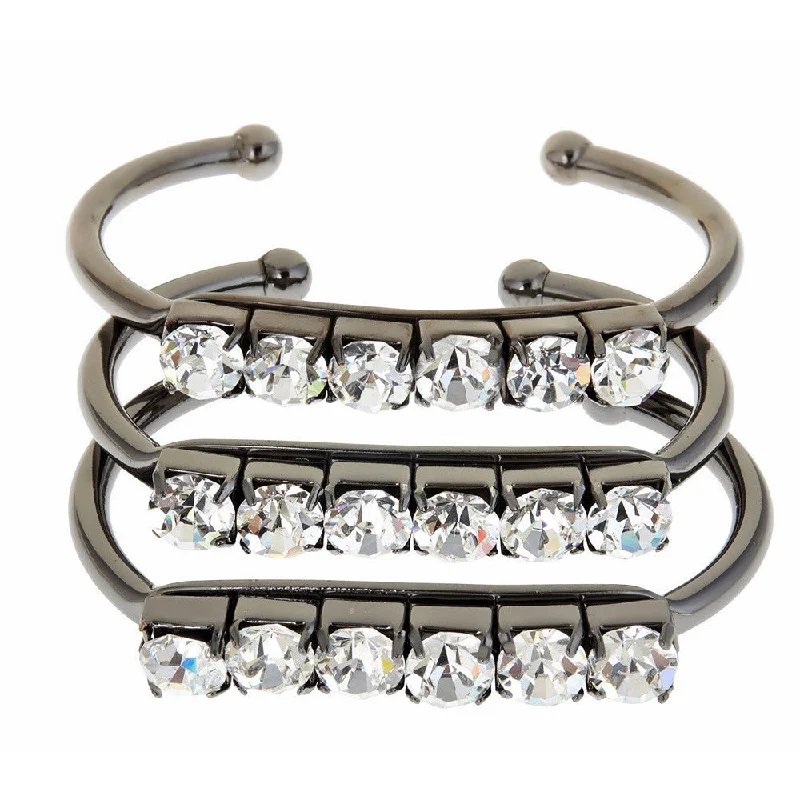 women’s bangles -GUNMETAL CABARET BRACELET SET