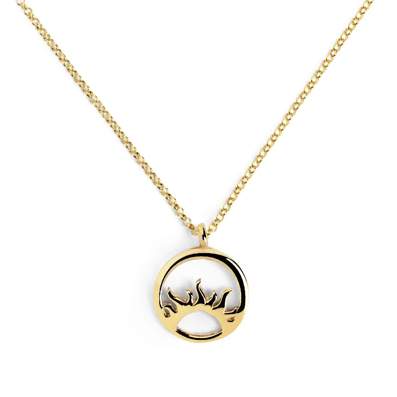 layered necklaces for women -Sunrise Gold Necklace