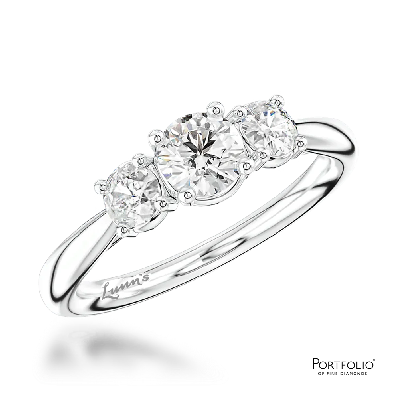 women’s promise rings sets -Three Stone 0.51ct G SI1 Diamond Platinum Ring