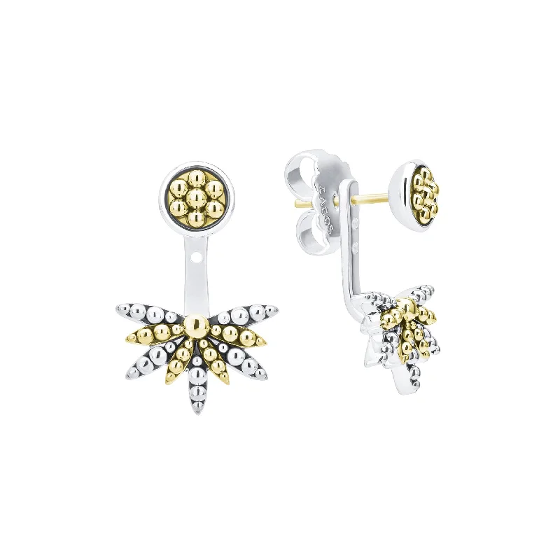 women’s sterling silver earrings -Signature Caviar Two-Tone Stud Earrings with Earring Jacket